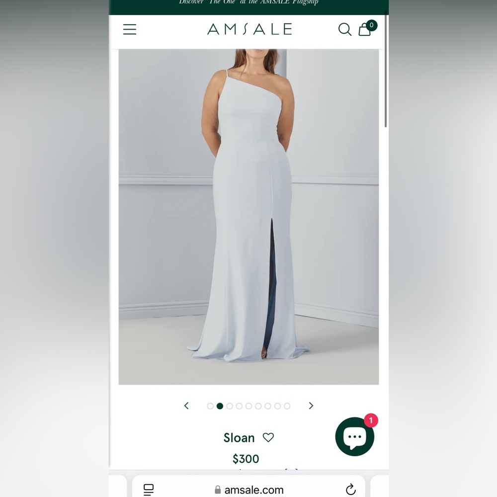 Amsale sloan dress 
Color: crepe